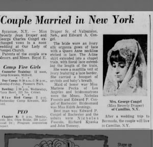 Marriage of Beverly Draper / George Congel